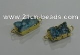 NGC1225 10*14mm - 12*16mm rectangle druzy agate gemstone connectors