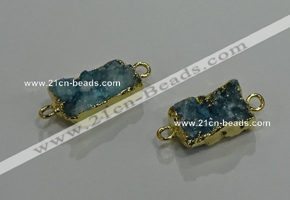 NGC1225 10*14mm - 12*16mm rectangle druzy agate gemstone connectors