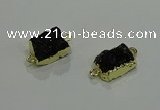 NGC1228 10*14mm - 12*16mm rectangle druzy agate gemstone connectors