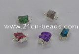 NGC1248 10*12mm - 14*15mm freefrom druzy agate connectors wholesale