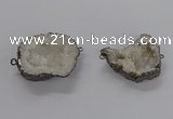 NGC1250 30*40mm - 40*45mm freefrom druzy agate connectors wholesale