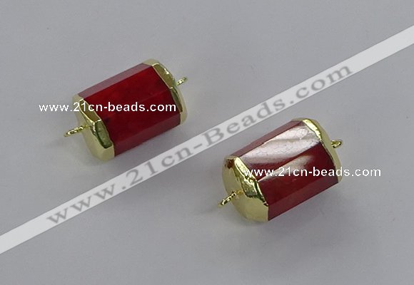 NGC1263 15*20mm faceted tube agate gemstone connectors wholesale