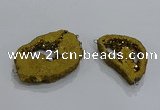 NGC1273 25*30mm - 30*40mm freeform plated druzy agate connectors