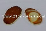 NGC1280 45*75mm - 55*80mm freeform agate gemstone connectors