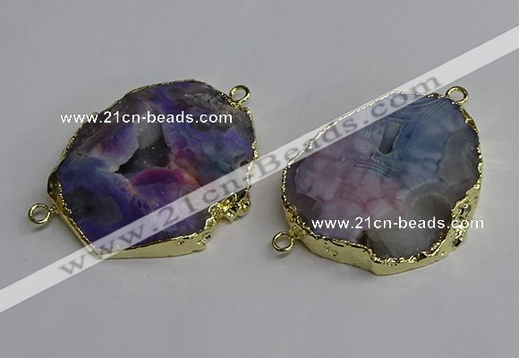 NGC1302 25*35mm - 35*45mm freeform druzy agate connectors