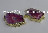 NGC1303 25*35mm - 35*45mm freeform druzy agate connectors