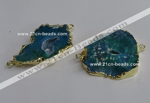 NGC1305 25*35mm - 35*45mm freeform druzy agate connectors