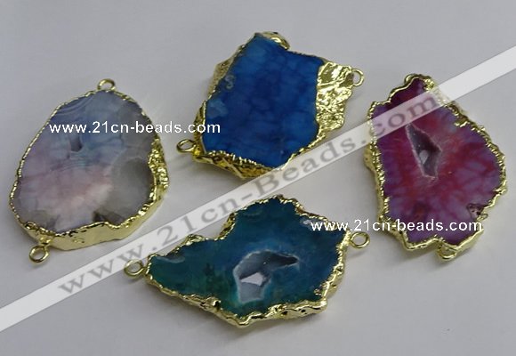 NGC1308 25*35mm - 35*45mm freeform druzy agate connectors