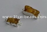 NGC1311 10*14mm - 12*16mm rectangle druzy agate connectors