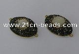 NGC1334 25*35mm oval druzy agate gemstone connectors