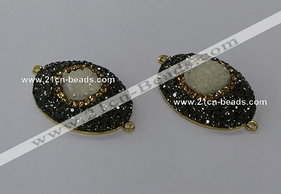 NGC1334 25*35mm oval druzy agate gemstone connectors