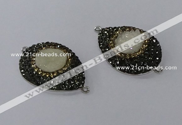 NGC1335 25*35mm teardrop druzy agate gemstone connectors