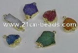 NGC1370 12*16mm - 18*25mm druzy agate connectors wholesale