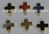 NGC1372 18*18mm - 20*20mm cross agate connectors wholesale