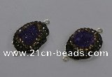 NGC1376 18*25mm freeform druzy agate gemstone connectors