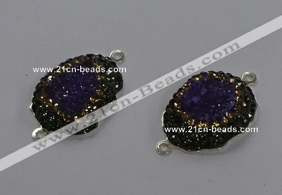 NGC1376 18*25mm freeform druzy agate gemstone connectors