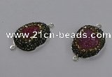 NGC1377 18*25mm freeform druzy agate gemstone connectors