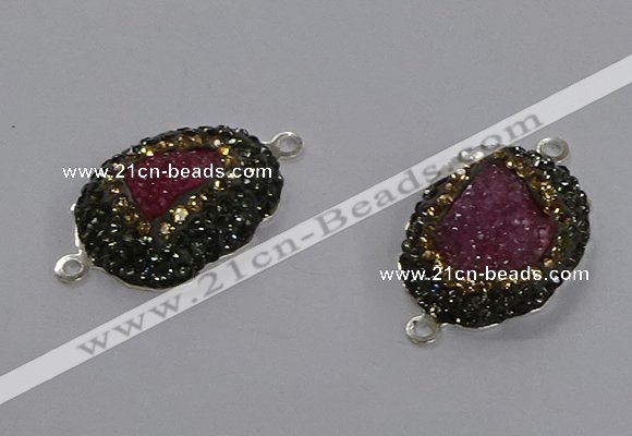 NGC1377 18*25mm freeform druzy agate gemstone connectors