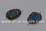 NGC1378 18*25mm freeform druzy agate gemstone connectors