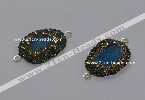 NGC1378 18*25mm freeform druzy agate gemstone connectors