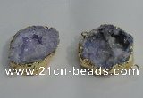 NGC138 30*40mm - 35*45mm freeform plated druzy agate connectors