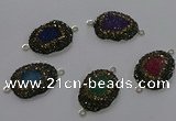 NGC1382 18*25mm freeform druzy agate gemstone connectors