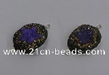 NGC1386 18*25mm freeform druzy agate connectors wholesale