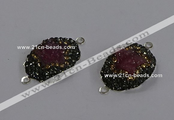 NGC1387 18*25mm freeform druzy agate connectors wholesale