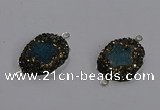 NGC1388 18*25mm freeform druzy agate connectors wholesale