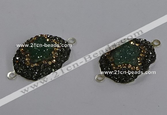 NGC1389 18*25mm freeform druzy agate connectors wholesale