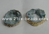 NGC139 30*40mm - 35*45mm freeform plated druzy agate connectors