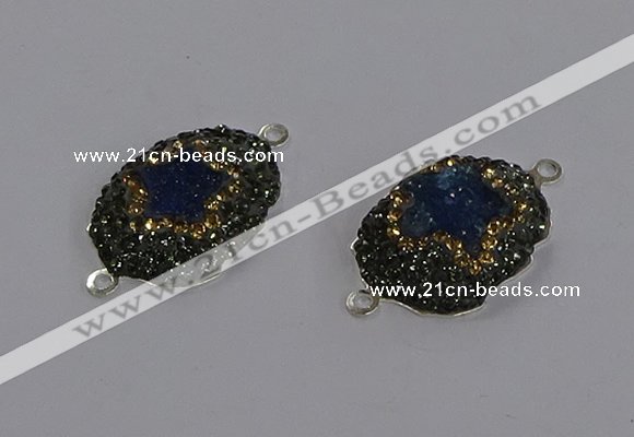 NGC1390 18*25mm freeform druzy agate connectors wholesale