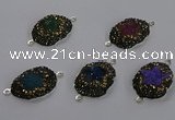 NGC1392 18*25mm freeform druzy agate connectors wholesale