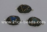 NGC1398 18*25mm freeform druzy agate connectors wholesale