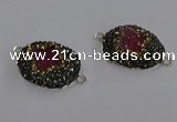 NGC1406 18*25mm freeform druzy agate connectors wholesale