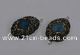 NGC1408 18*25mm freeform druzy agate connectors wholesale