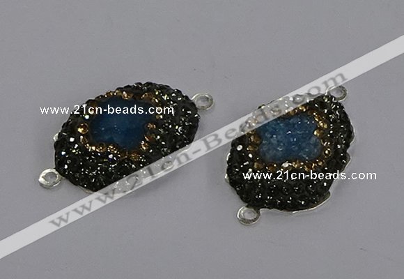 NGC1408 18*25mm freeform druzy agate connectors wholesale