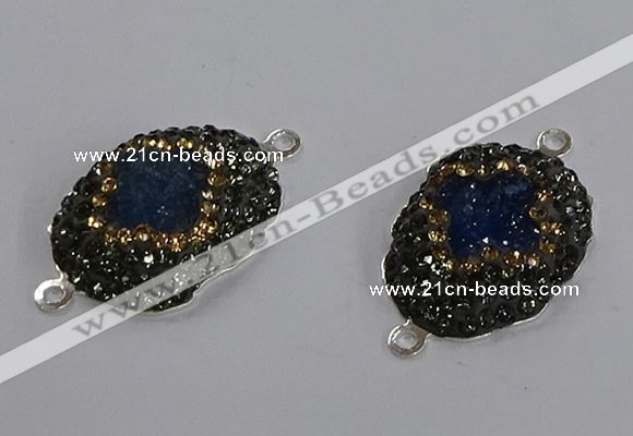 NGC1410 18*25mm freeform druzy agate connectors wholesale