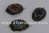 NGC1412 18*25mm freeform druzy agate connectors wholesale