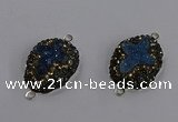 NGC1418 18*25mm freeform druzy agate connectors wholesale