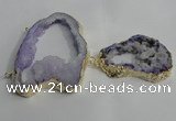 NGC144 40*50mm - 55*70mm freeform plated druzy agate connectors