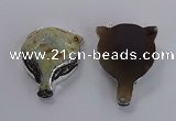 NGC1441 40*55mm - 45*60mm Fox-head agate gemstone connectors