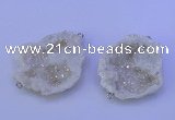 NGC1470 28*35mm - 40*45mm freeform plated druzy agate connectors