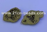 NGC1473 28*35mm - 40*45mm freeform plated druzy agate connectors