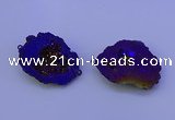 NGC1477 28*35mm - 40*45mm freeform plated druzy agate connectors