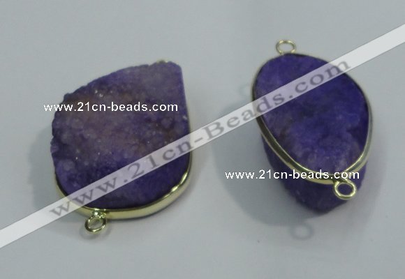 NGC15 20*30mm - 25*35mm freeform druzy agate connectors