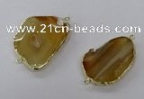 NGC1505 25*35mm - 35*40mm freeform druzy agate connectors