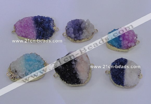 NGC1555 20*25mm - 25*35mm freeform druzy agate connectors