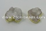 NGC1562 30*30mm - 35*35mm freeform druzy quartz connectors