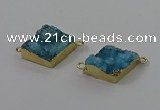 NGC1568 18*25mm - 20*26mm diamond druzy quartz connectors